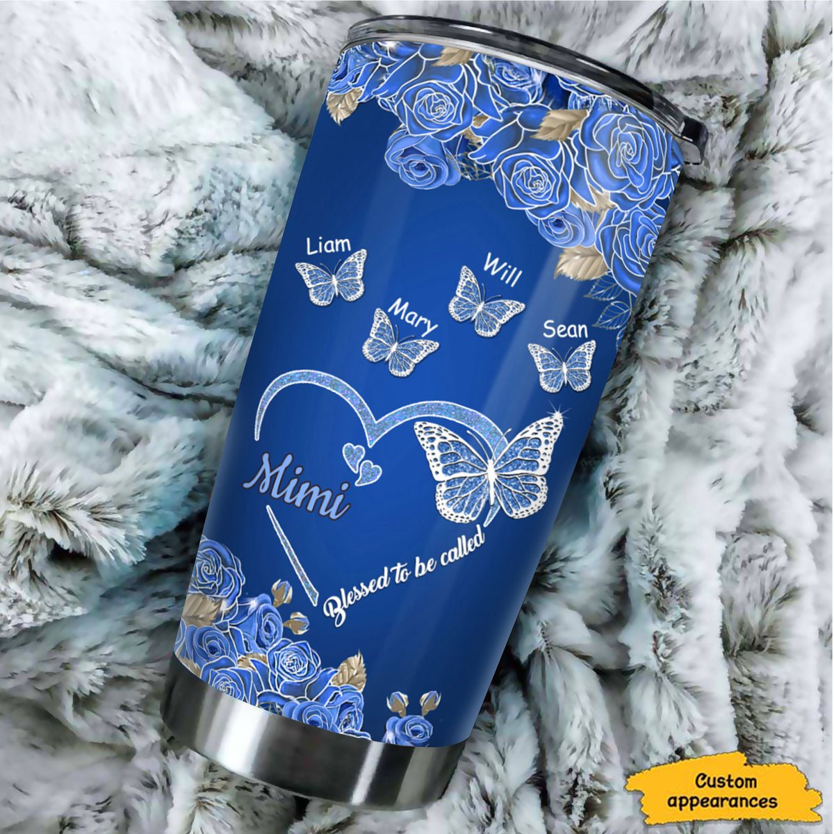 Butterfly Blessed to be called Mom Grandma Nana Mimi Gigi Auntie Personalized Tumbler