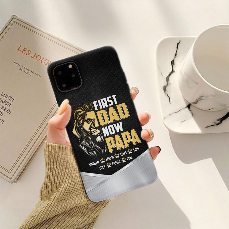 Lion First Dad Now Grandpa Personalized Phone Case - Drive mockup HP28MAR24HL02