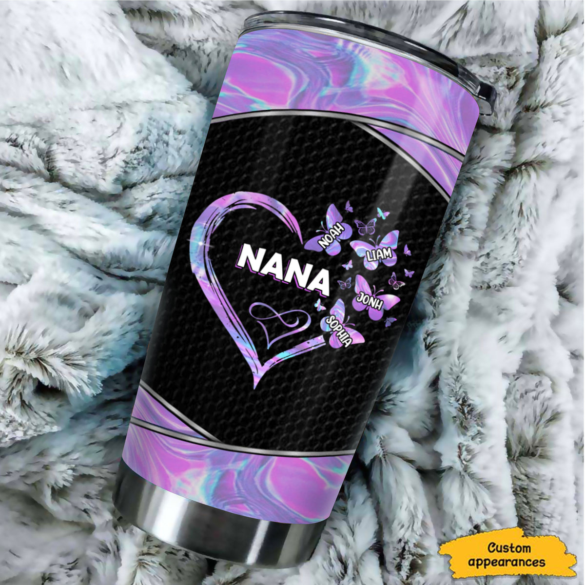 Hologram Heart Grandma Mimi Nana Gigi Mommy Auntie Personalized Tumbler SC512417 - Drive mockup HP07NOV23HL02