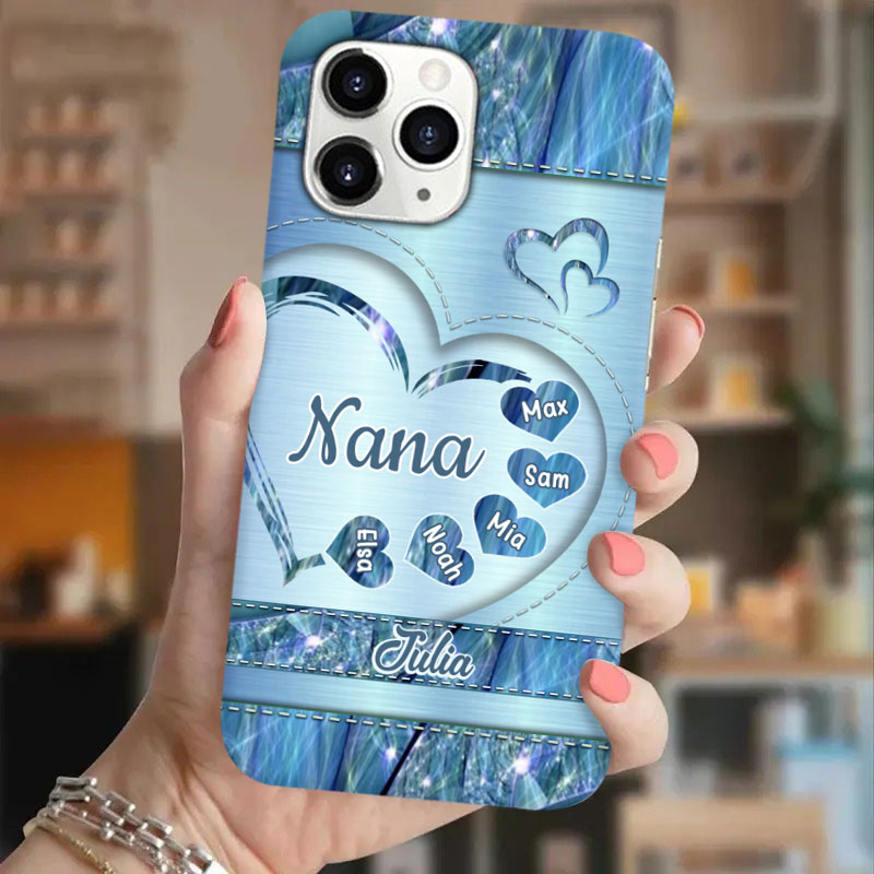 Pink Hologram Heart Grandma Personalized Phone Case - Drive mockup HP28OCT24HL06