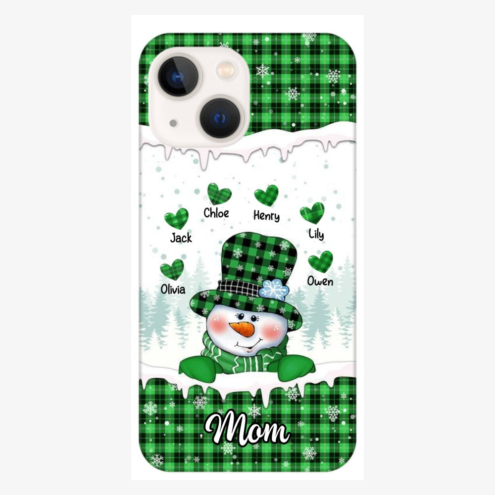 Christmas Snowman Nana Mom Sweet Heart Kids Personalized Phone Case
