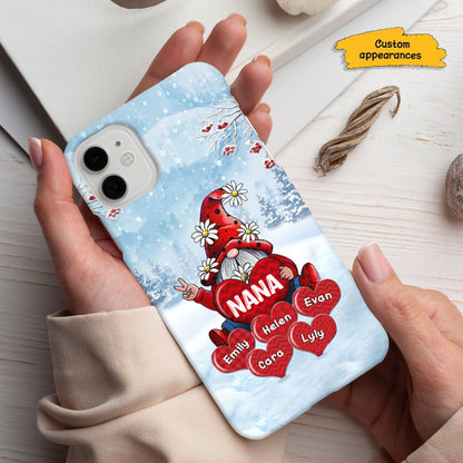 Gnome Winter Hearts Grandma Personalized Phone Case - Drive mockup HP11SEP23HL04