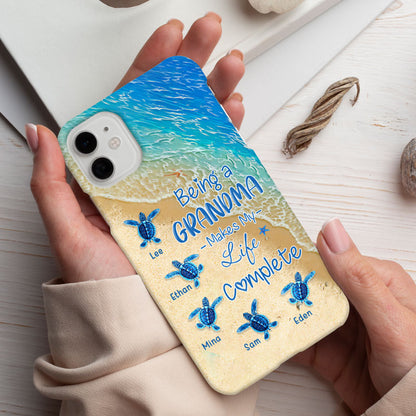Beach Turtles Being A Grandma Makes My Life Complete Personalized Phone Case - Drive mockup HP28MAR24HL01
