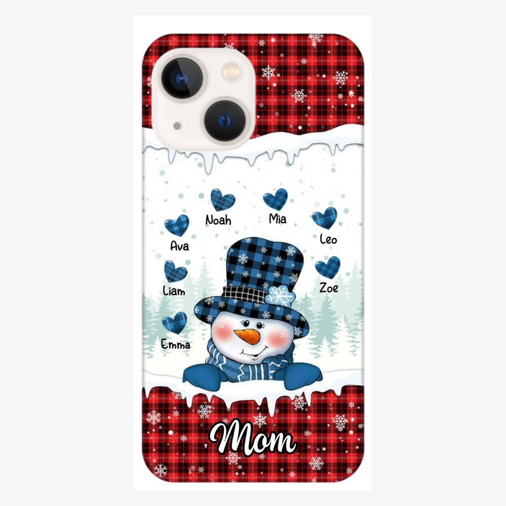 Christmas Snowman Nana Mom Sweet Heart Kids Personalized Phone Case