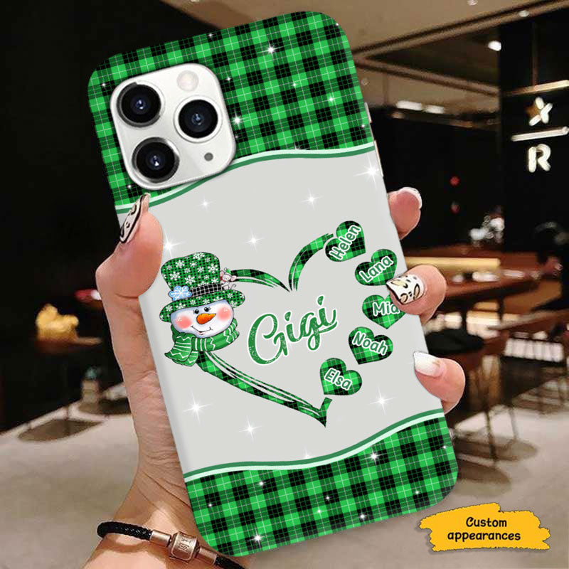 Christmas Snowman Plaid Heart Grandma Personalized Phone Case