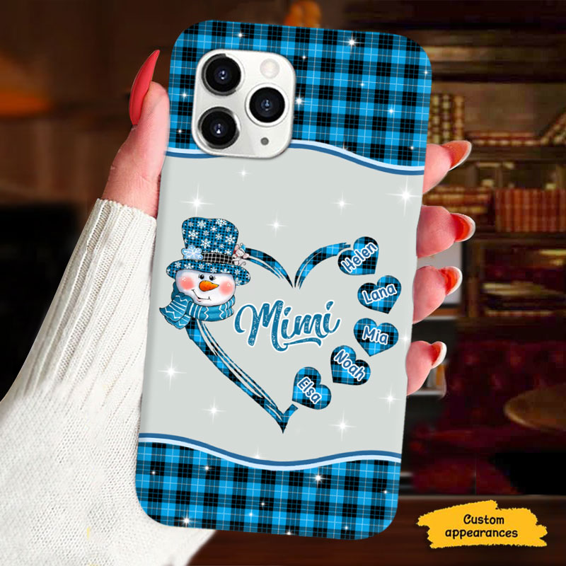 Christmas Snowman Plaid Heart Grandma Personalized Phone Case
