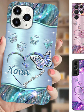 Butterflies Blessed to be called Nana Mimi Gigi Grandma Personalized Phone case SC1762