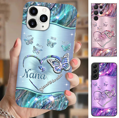 Butterflies Blessed to be called Nana Mimi Gigi Grandma Personalized Phone case SC1762