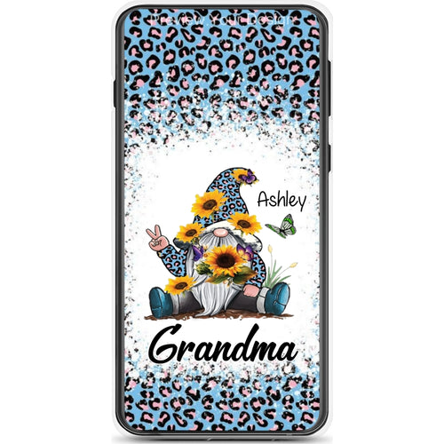 Sunflower Gnome Butterflies Grandma With Grankids Personalized Grandma Phone Case SC06050804