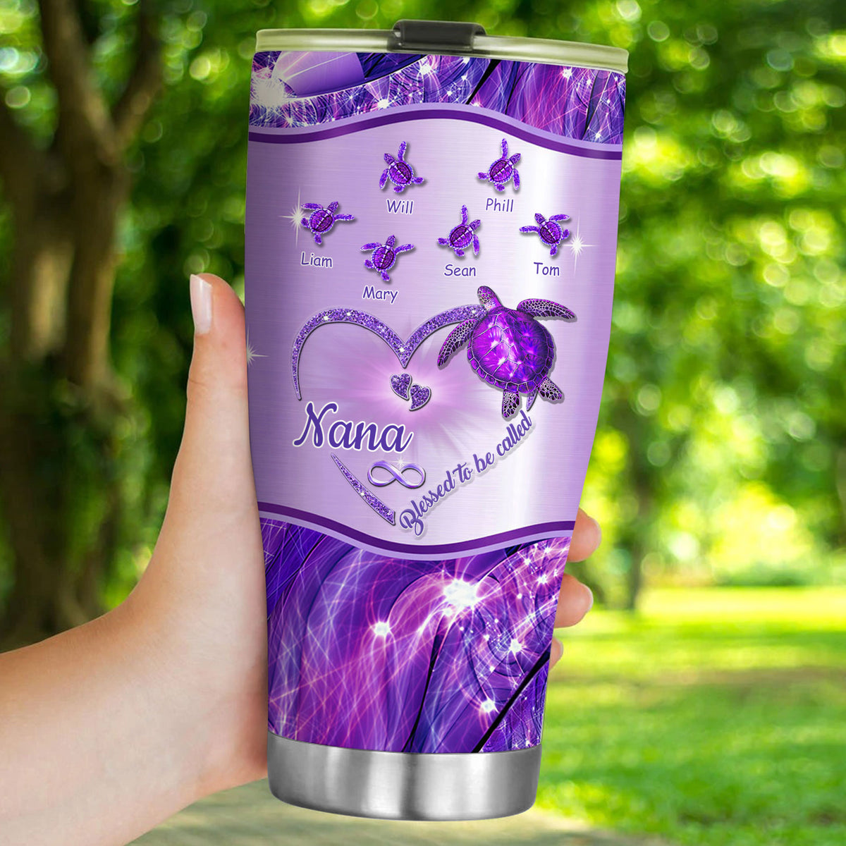 Turtle Blessed to be called Nana Mimi Gigi Grandma Personalized Tumbler - Drive mockup HP24HL27JUN02