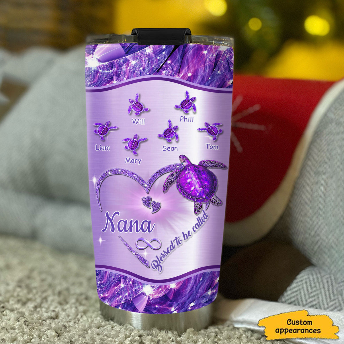 Turtle Blessed to be called Nana Mimi Gigi Grandma Personalized Tumbler - Drive mockup HP24HL27JUN02