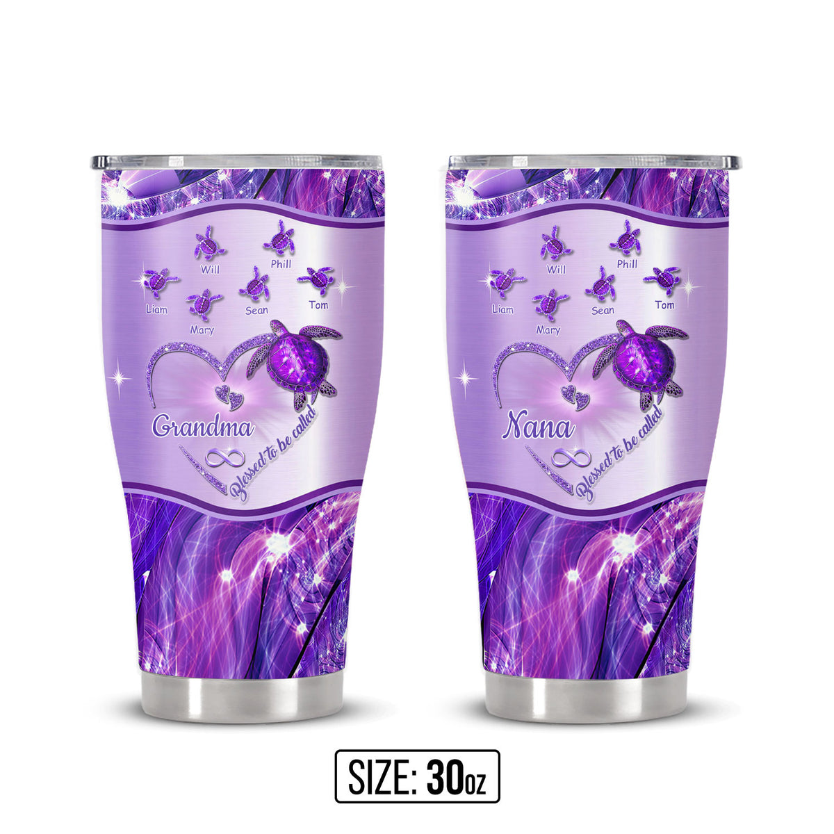 Turtle Blessed to be called Nana Mimi Gigi Grandma Personalized Tumbler - Drive mockup HP24HL27JUN02