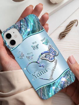 Butterflies Blessed to be called Nana Mimi Gigi Grandma Personalized Phone case SC17623