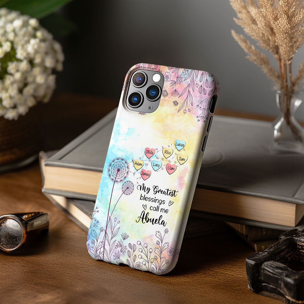 My Greatest Blessings call me Grandma Mommy Nana Auntie Dandelions Personalized Tough Case