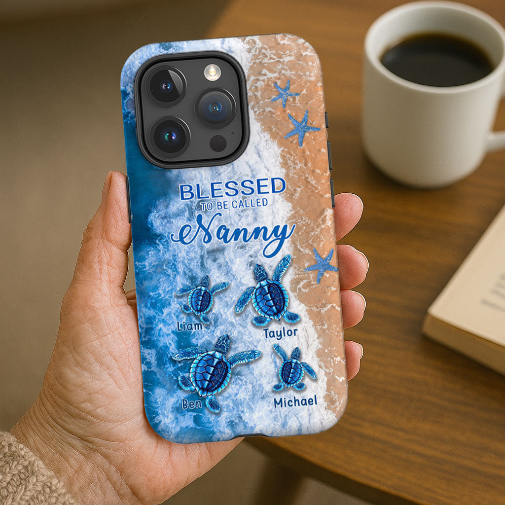 Turtle Happiness is Being Grandma Mommy Auntie Personalized Tough case