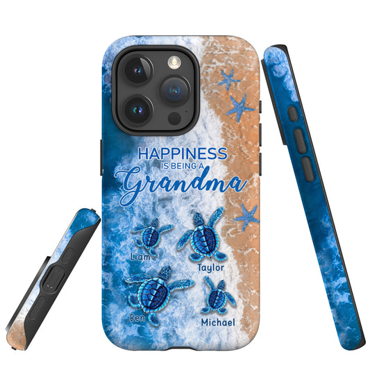 Turtle Happiness is Being Grandma Mommy Auntie Personalized Tough case