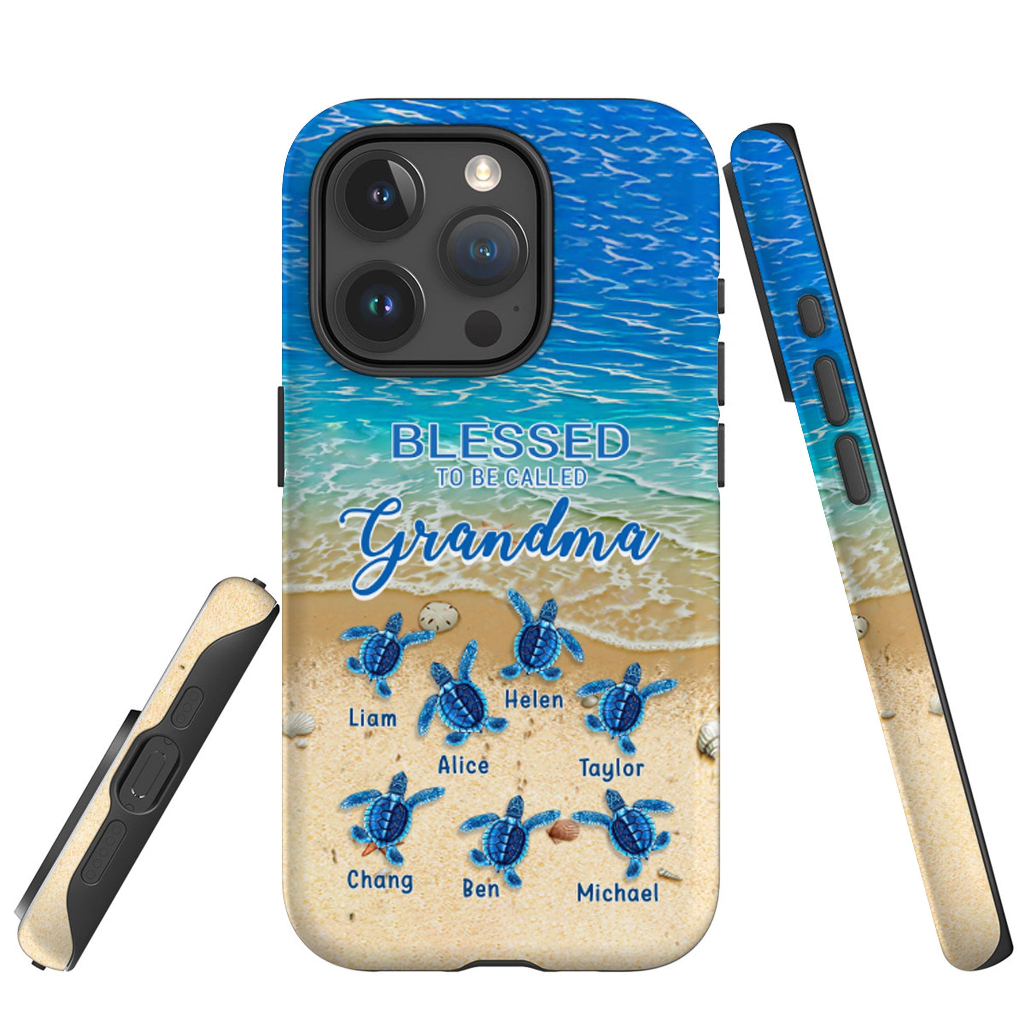 Turtle Happiness is Being Grandma Mommy Auntie Personalized Tough case