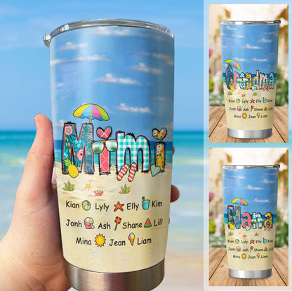 Summer Beach Grandma Mimi Nana Mommy Personalized Tumbler - Drive mockup HP28FEB23HL05
