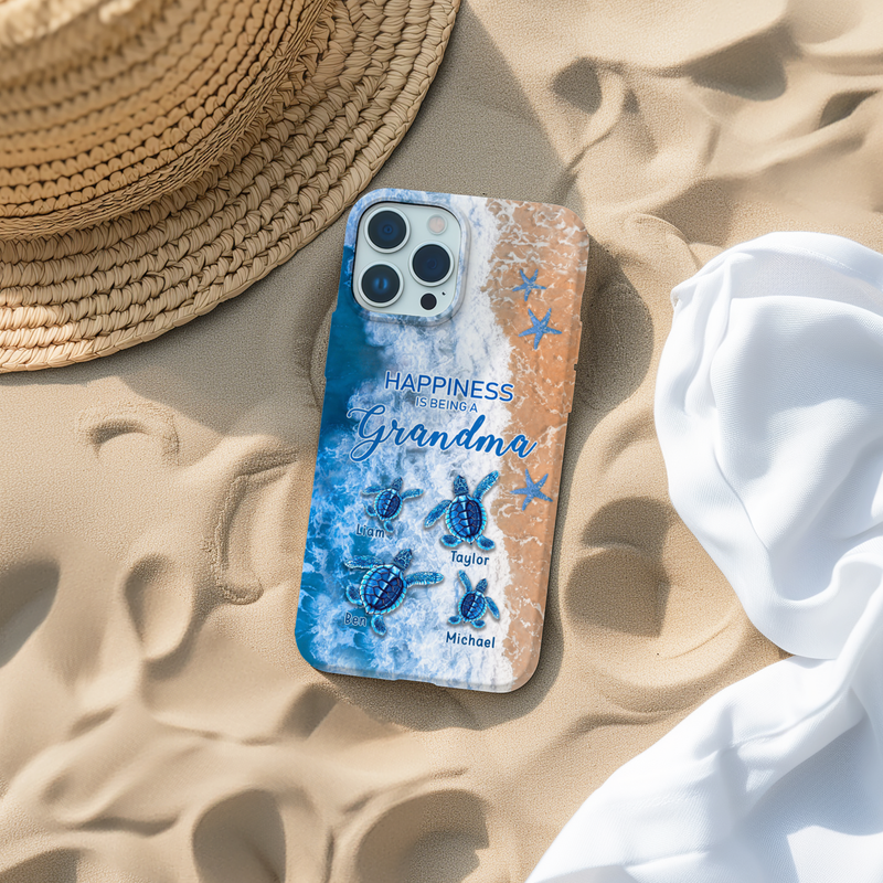 Turtle Happiness is Being Grandma Mommy Auntie Personalized Phone Case SC5272