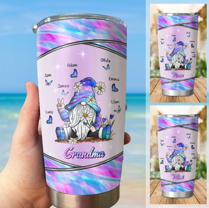 Hippie Gnome Grandma Nickname Kids Names Personalized Tumbler 4 Styles 20oz