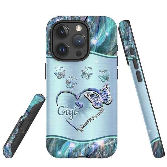 Butterflies Blessed to be called Nana Mimi Gigi Grandma Personalized Tough case