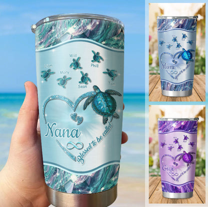 Turtle Blessed to be called Nana Mimi Gigi Grandma Personalized Tumbler - Drive mockup HP24HL27JUN02