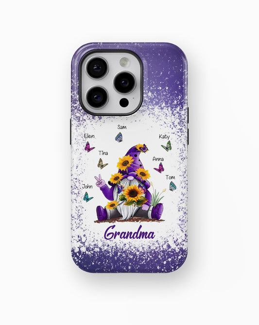 Sunflower Gnome Butterflies Grandma With Grankids Personalized Grandma Tough case