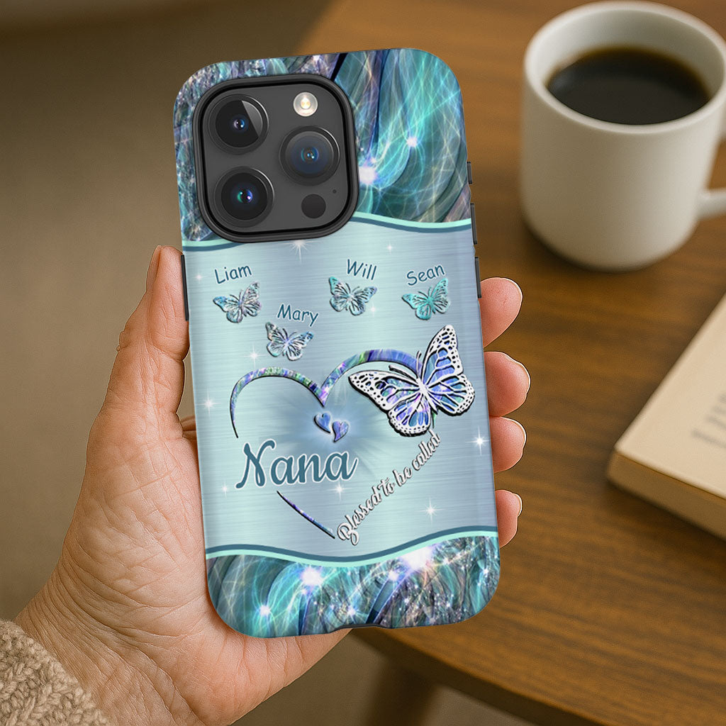 Butterflies Blessed to be called Nana Mimi Gigi Grandma Personalized Tough case