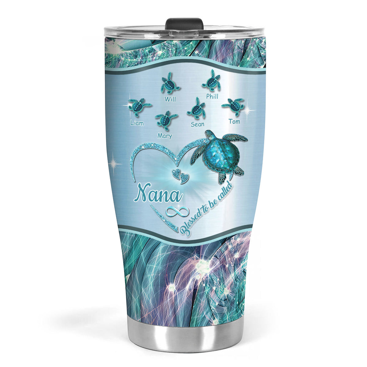 Turtle Blessed to be called Nana Mimi Gigi Grandma Personalized Tumbler - Drive mockup HP24HL27JUN02