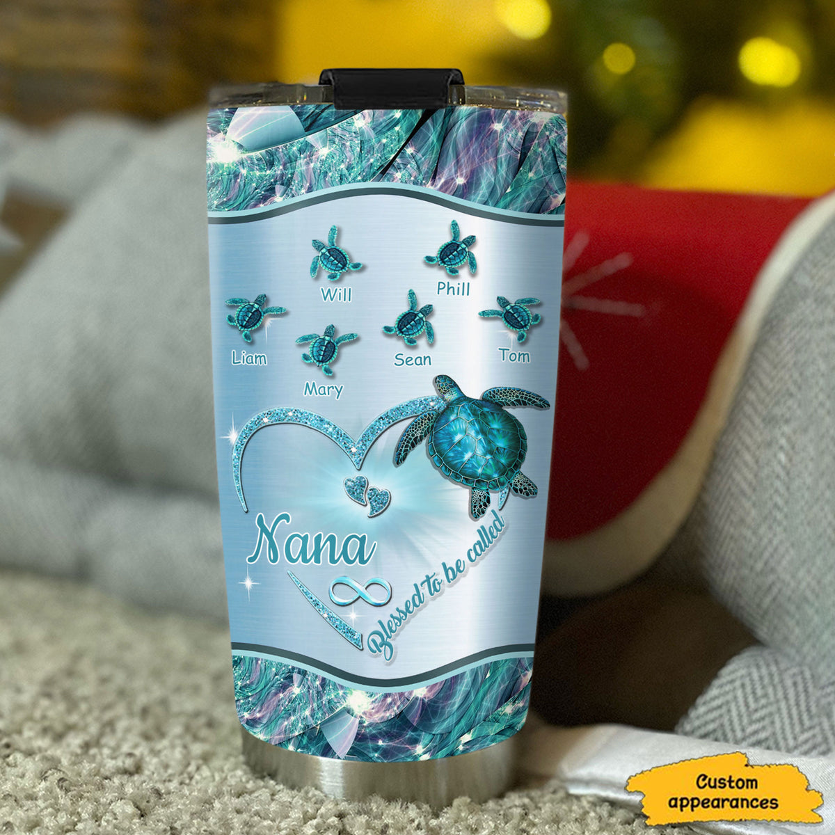 Turtle Blessed to be called Nana Mimi Gigi Grandma Personalized Tumbler - Drive mockup HP24HL27JUN02