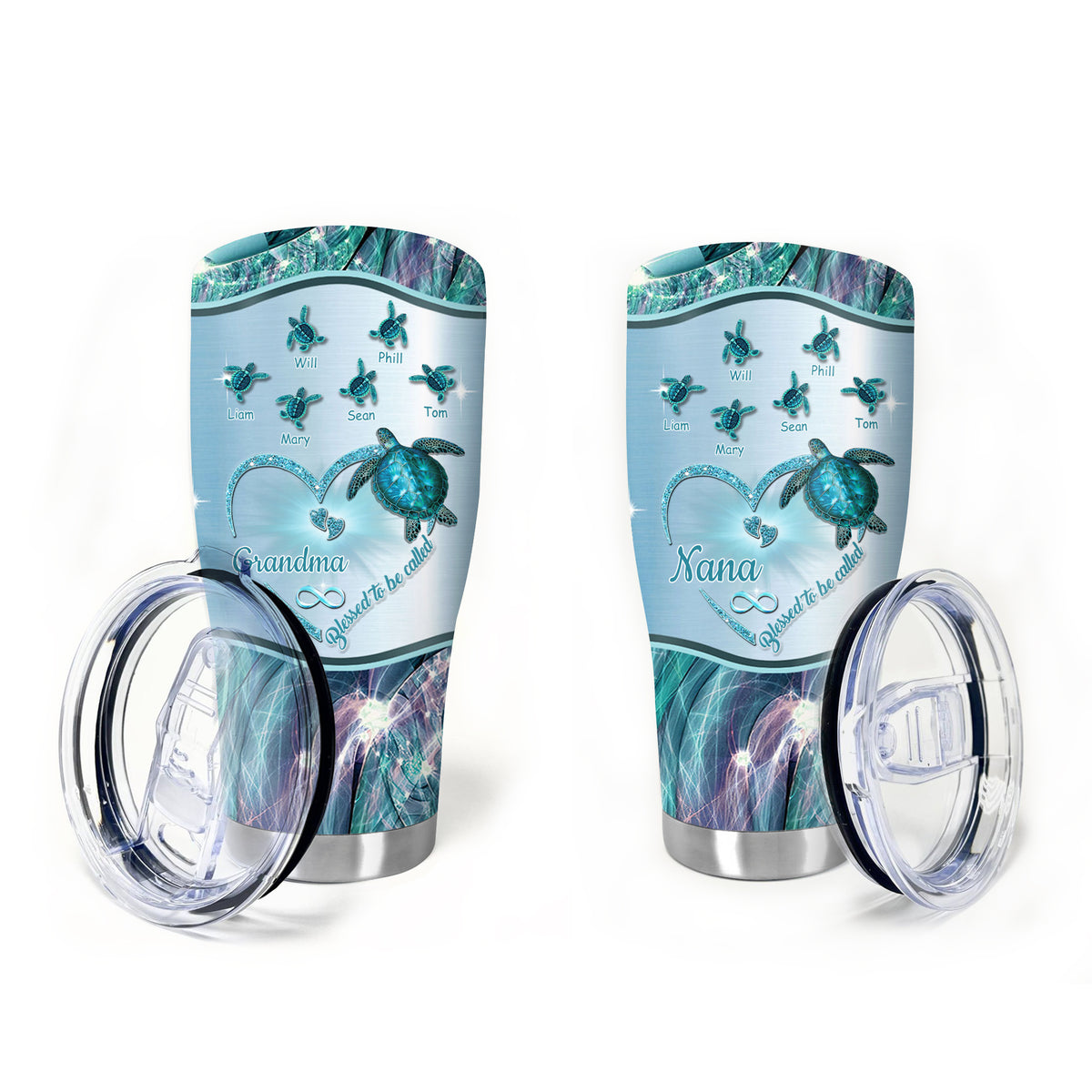 Turtle Blessed to be called Nana Mimi Gigi Grandma Personalized Tumbler - Drive mockup HP24HL27JUN02
