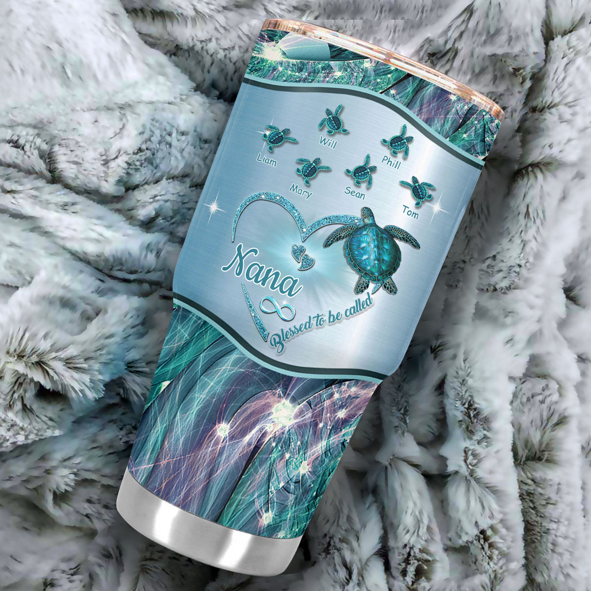 Turtle Blessed to be called Nana Mimi Gigi Grandma Personalized Tumbler - Drive mockup HP24HL27JUN02