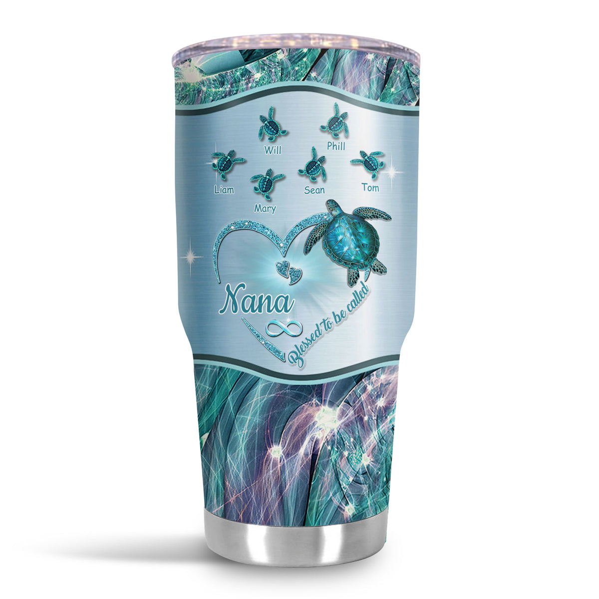 Turtle Blessed to be called Nana Mimi Gigi Grandma Personalized Tumbler - Drive mockup HP24HL27JUN02