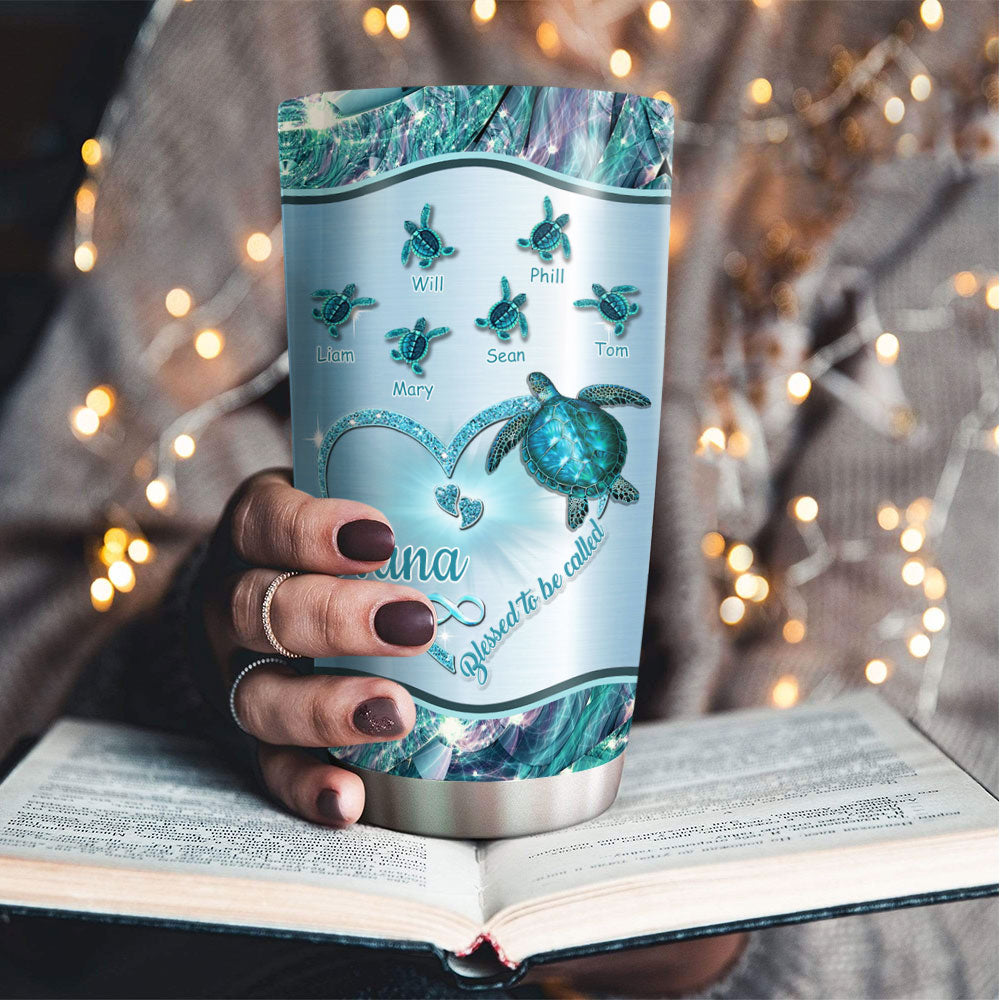 Turtle Blessed to be called Nana Mimi Gigi Grandma Personalized Tumbler - Drive mockup HP24HL27JUN02