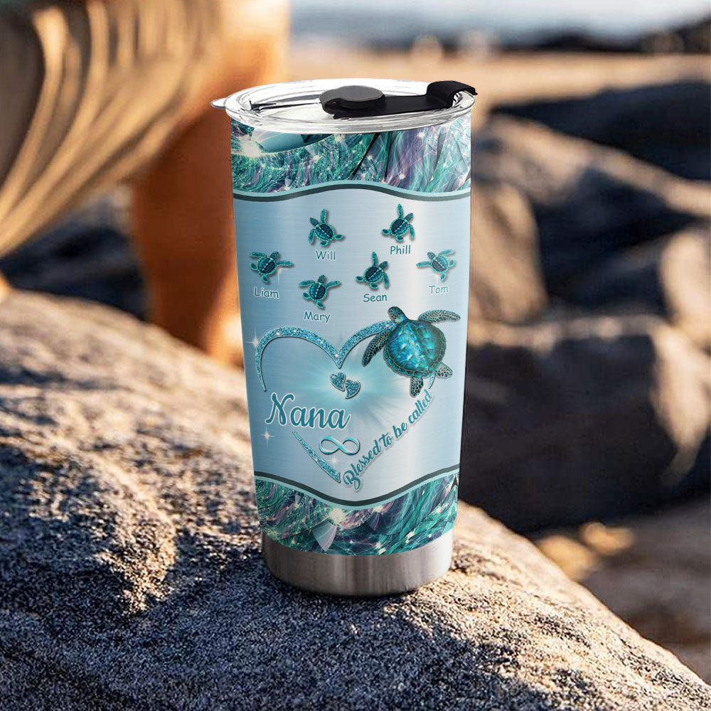 Turtle Blessed to be called Nana Mimi Gigi Grandma Personalized Tumbler - Drive mockup HP24HL27JUN02