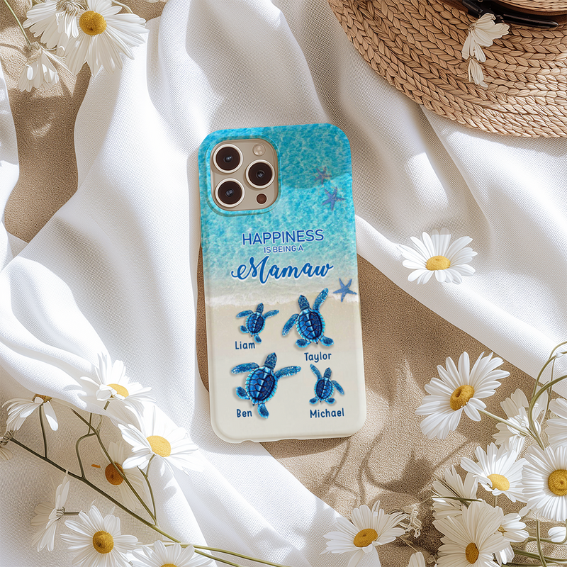 Turtle Happiness is Being Grandma Mommy Auntie Personalized Phone Case SC5272