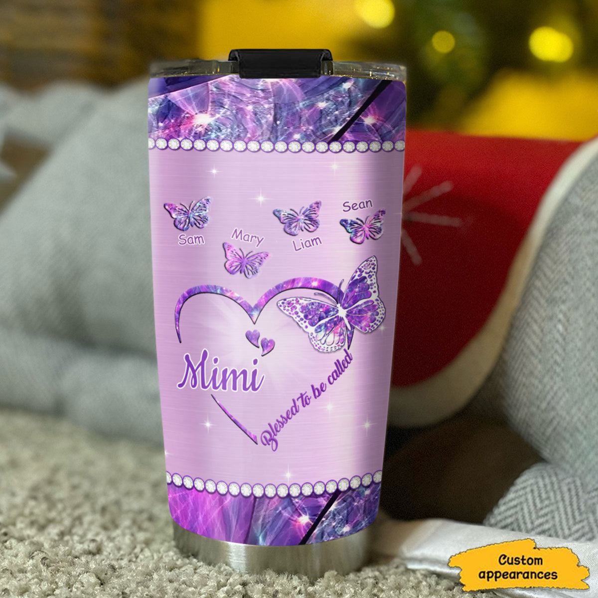 Heart Butterfly Blessed To Be Called Nickname Kids Names Personalized Tumbler 10 Styles 20oz