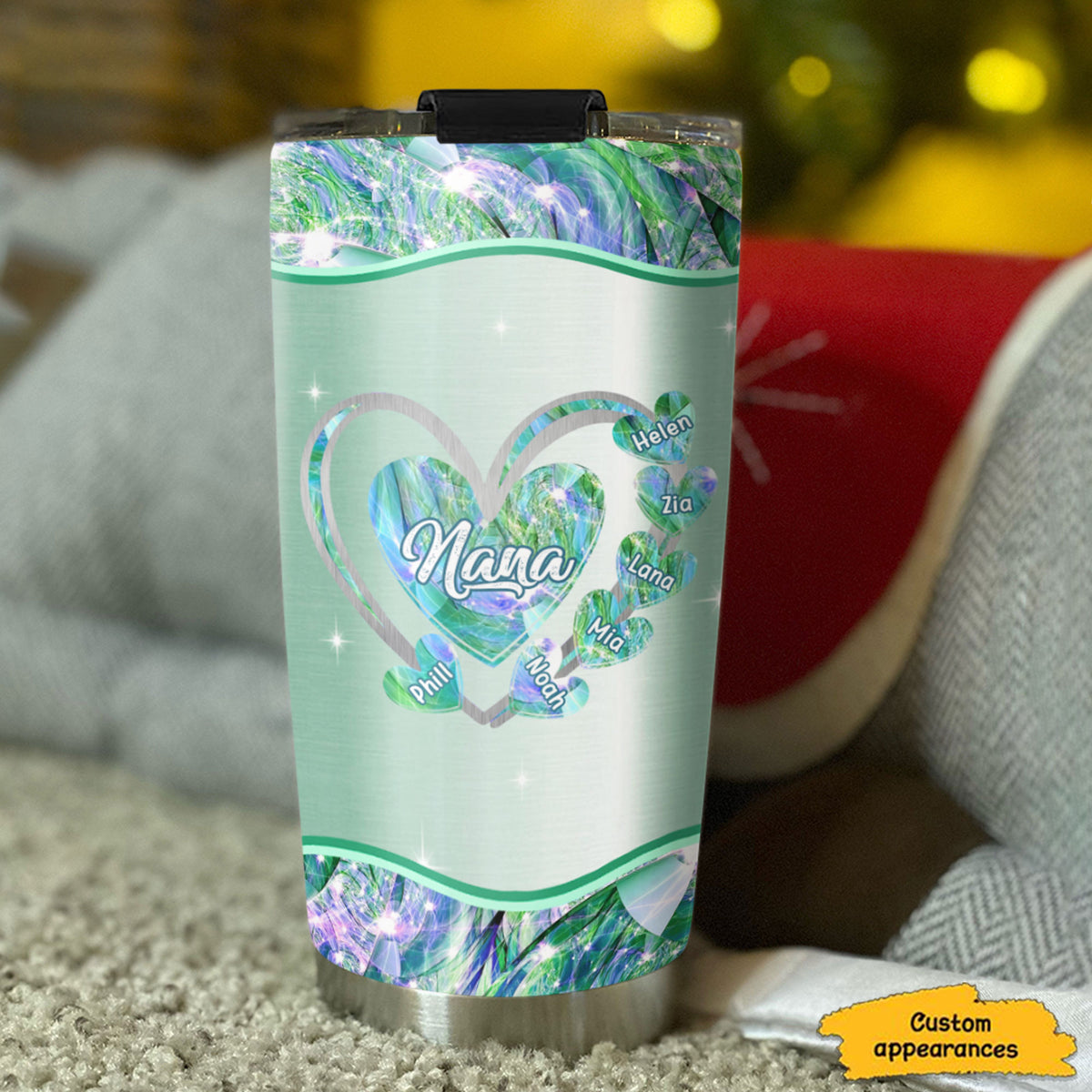Heart Of Hearts Grandma Nickname Kids Names Personalized Tumbler 4 Colors 20oz
