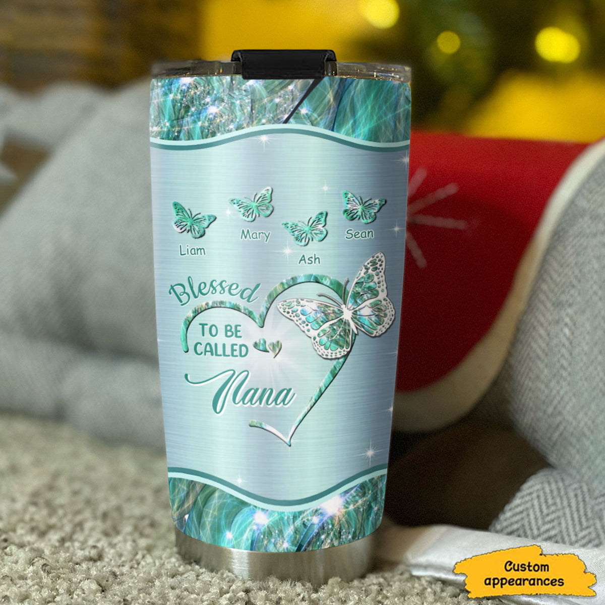 Blessed To Be Called Heart Butterfly Nickname Kids Names Personalized Tumbler 17 Colors 20oz