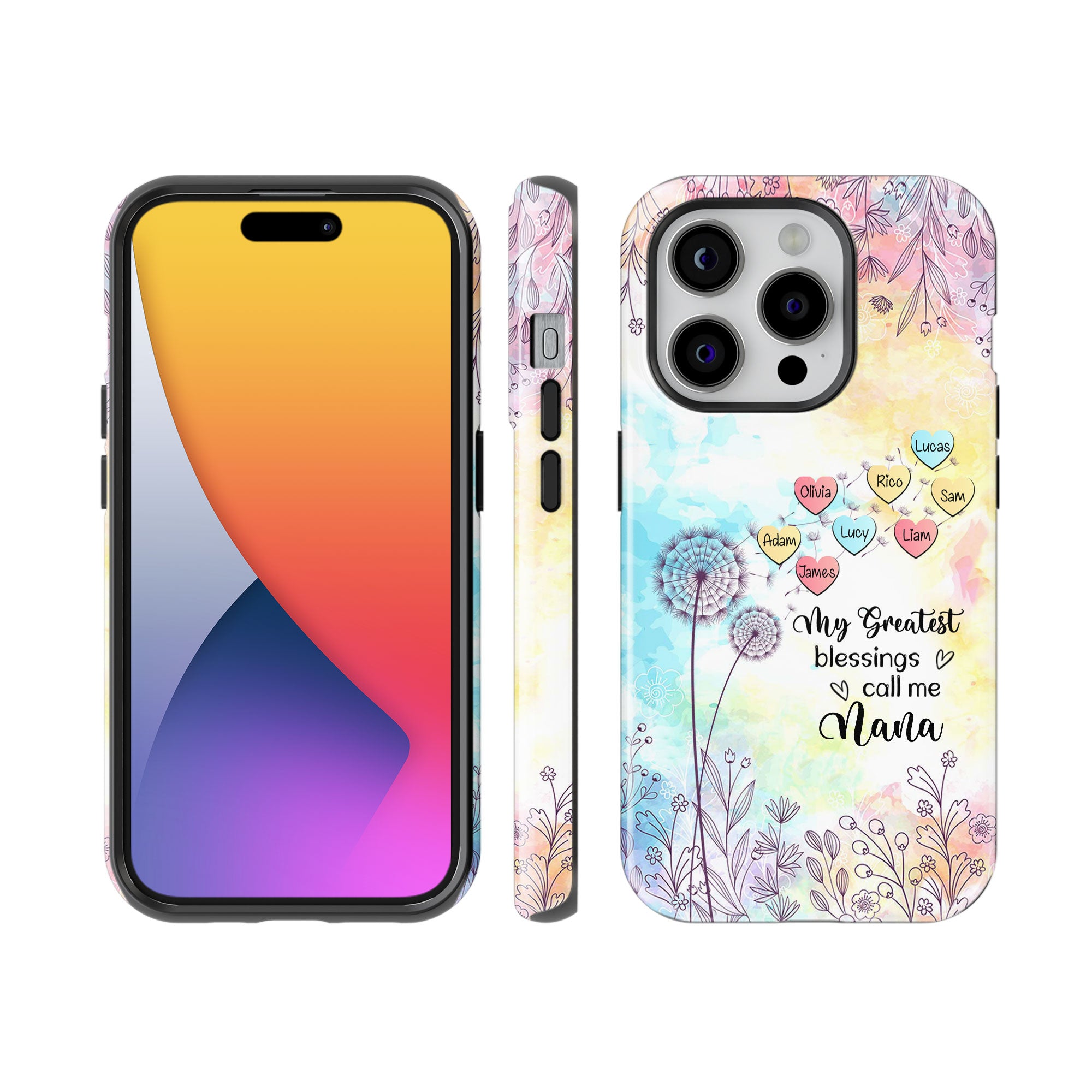 My Greatest Blessings call me Grandma Mommy Nana Auntie Dandelions Personalized Tough Case