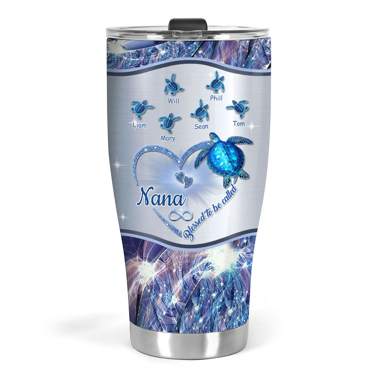 Turtle Blessed to be called Nana Mimi Gigi Grandma Personalized Tumbler - Drive mockup HP24HL27JUN02