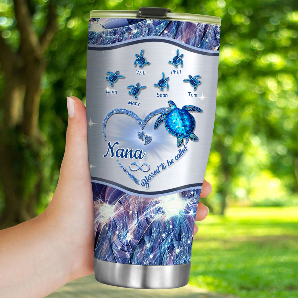 Turtle Blessed to be called Nana Mimi Gigi Grandma Personalized Tumbler - Drive mockup HP24HL27JUN02