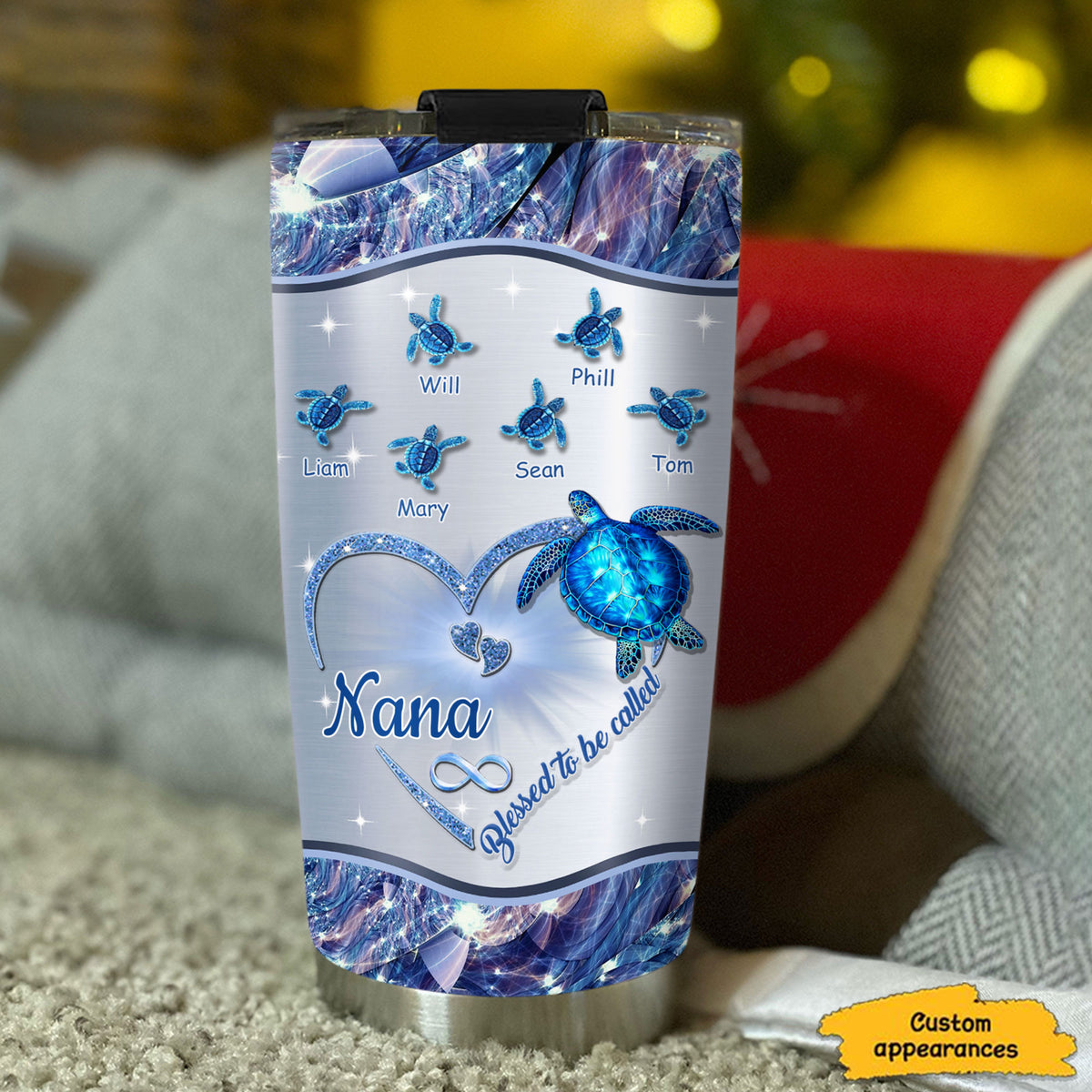 Turtle Blessed to be called Nana Mimi Gigi Grandma Personalized Tumbler - Drive mockup HP24HL27JUN02