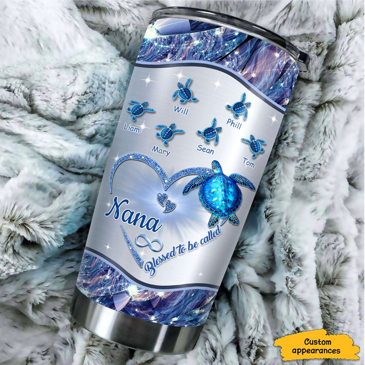Turtle Blessed to be called Nana Mimi Gigi Grandma Personalized Tumbler - Drive mockup HP24HL27JUN02