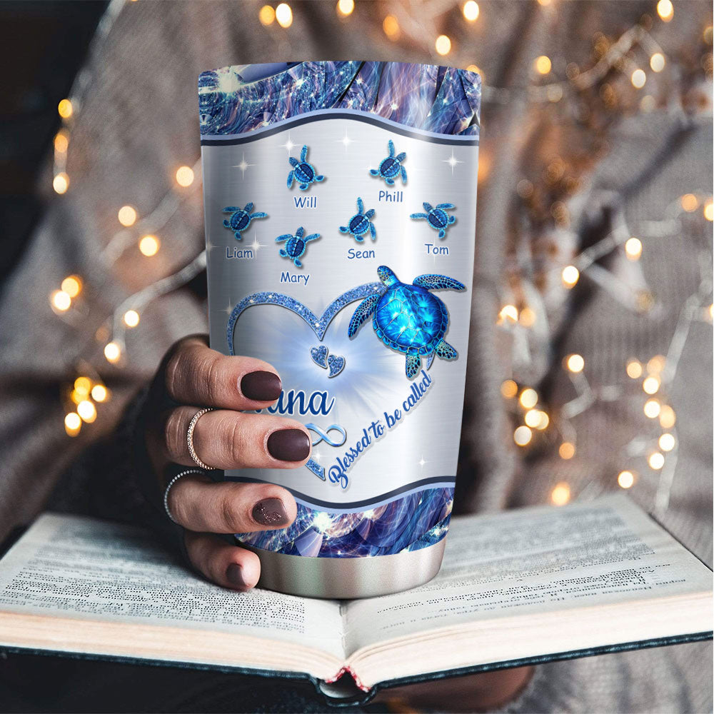 Turtle Blessed to be called Nana Mimi Gigi Grandma Personalized Tumbler - Drive mockup HP24HL27JUN02