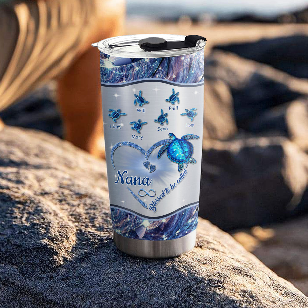 Turtle Blessed to be called Nana Mimi Gigi Grandma Personalized Tumbler - Drive mockup HP24HL27JUN02