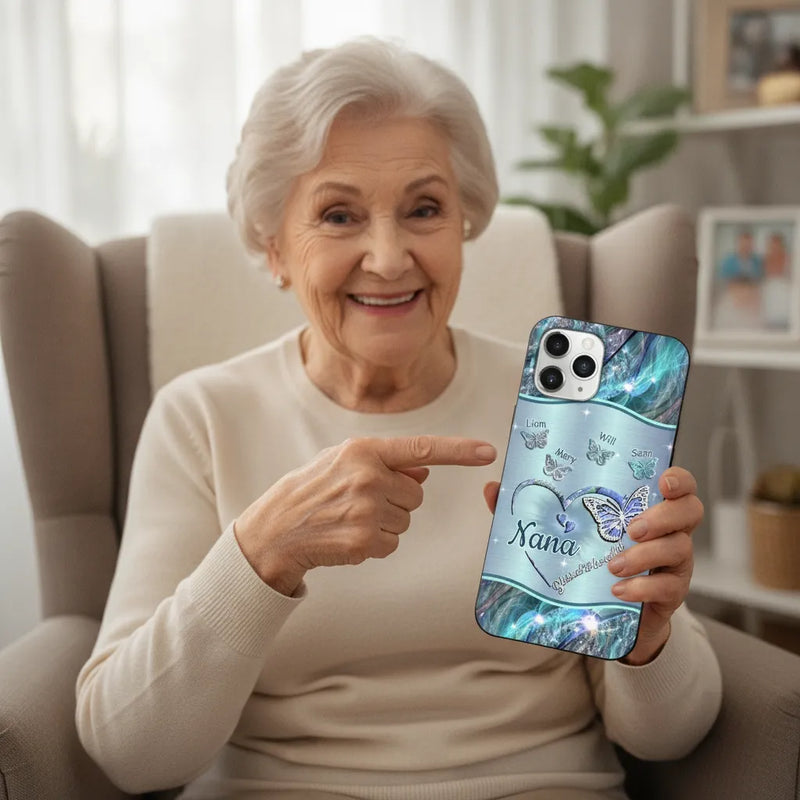 Butterflies Blessed to be called Nana Mimi Gigi Grandma Personalized Phone case SC1762
