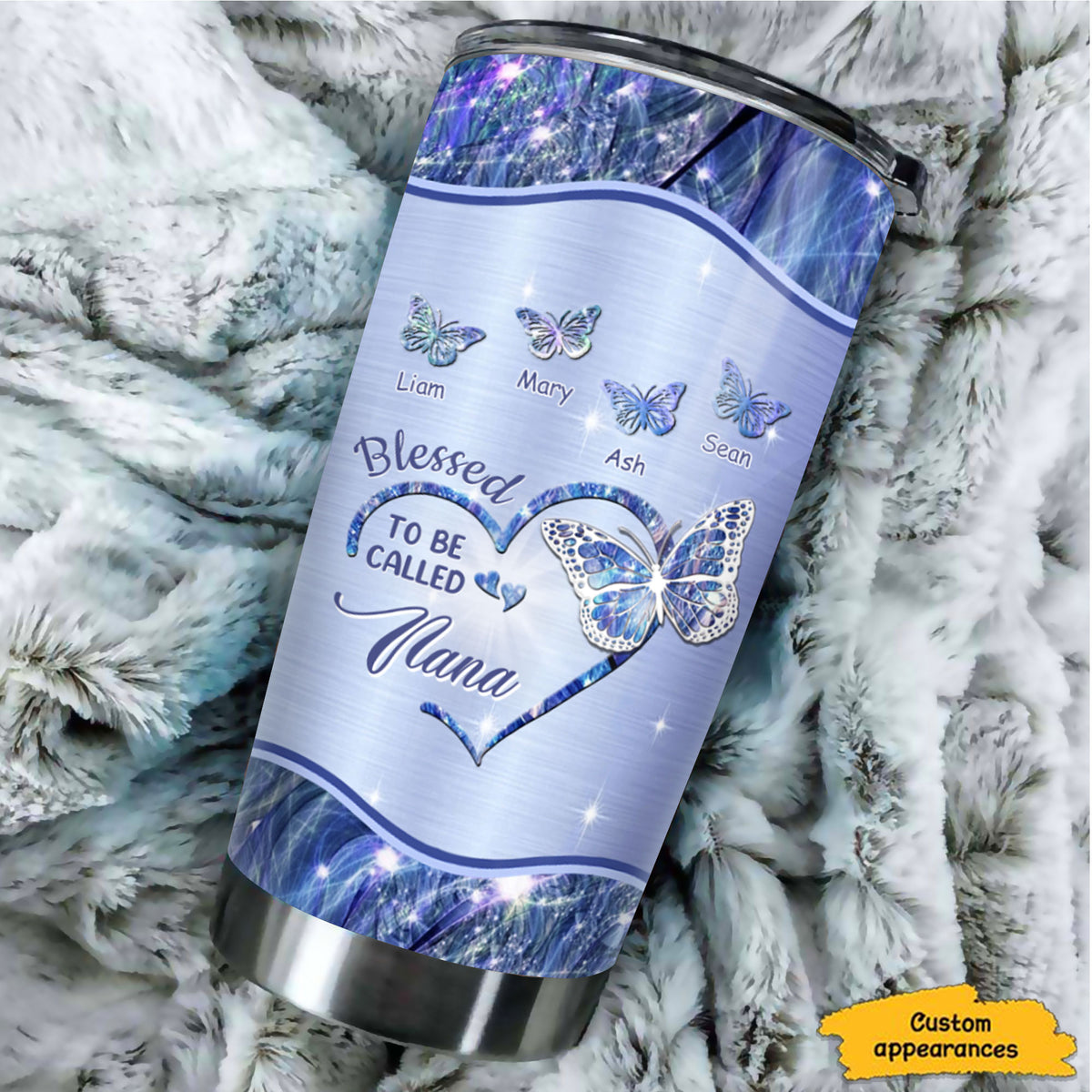 Blessed To Be Called Heart Butterfly Nickname Kids Names Personalized Tumbler 17 Colors 20oz
