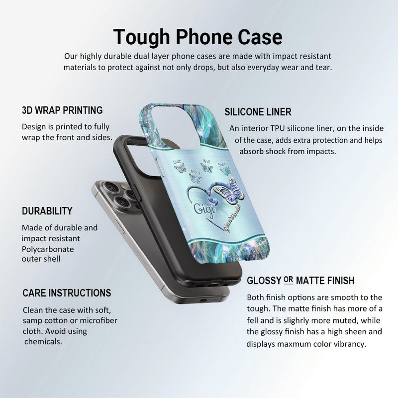 Butterflies Blessed to be called Nana Mimi Gigi Grandma Personalized Tough Case SC1762V3