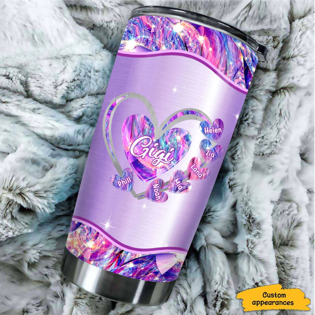 Heart Of Hearts Grandma Nickname Kids Names Personalized Tumbler 4 Colors 20oz